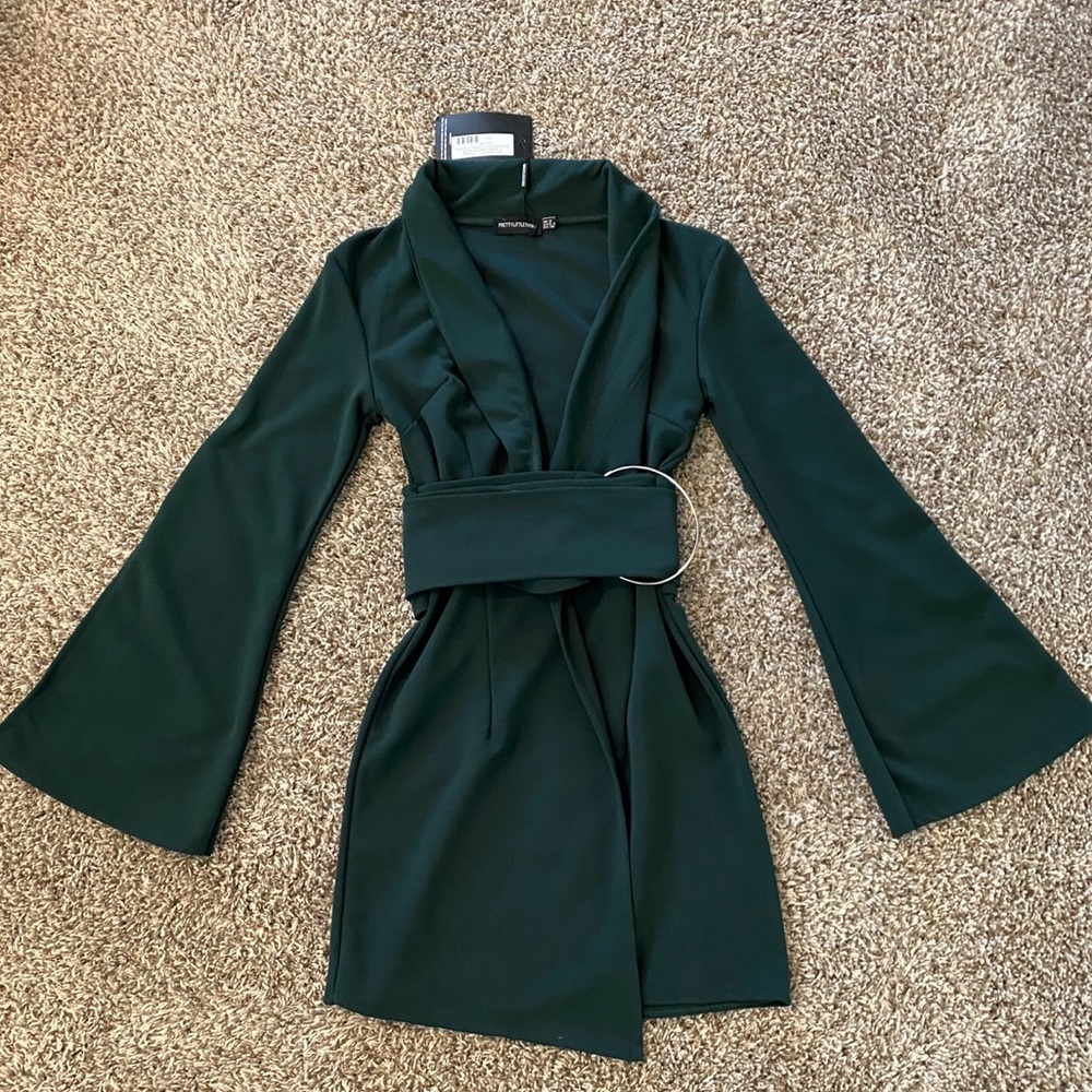 Olive green wrap dress